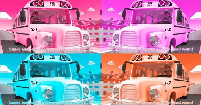 カラフルなスクールバス